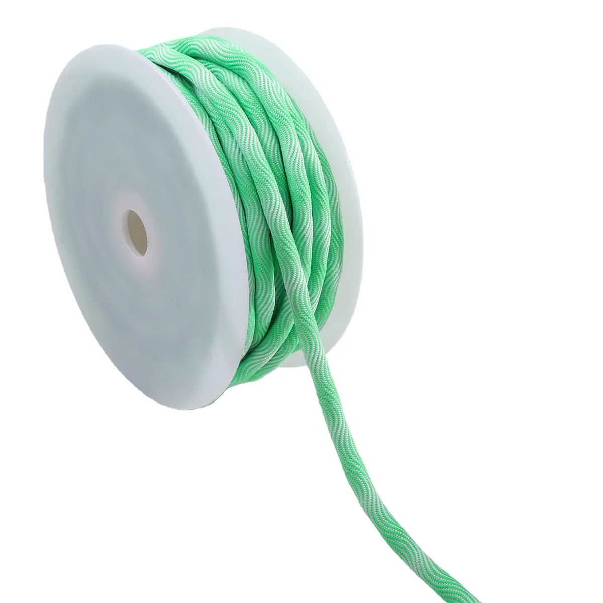Gedrehte Kordelschnur 8 mm in Mint/Weiß auf der Spule