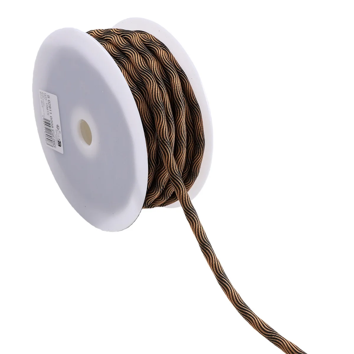 Gedrehte Kordelschnur 8 mm in Braun/Beige auf der Spule