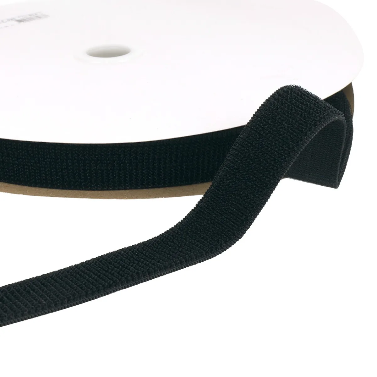 Elastisches Klettband 25 mm in Schwarz auf der Rolle