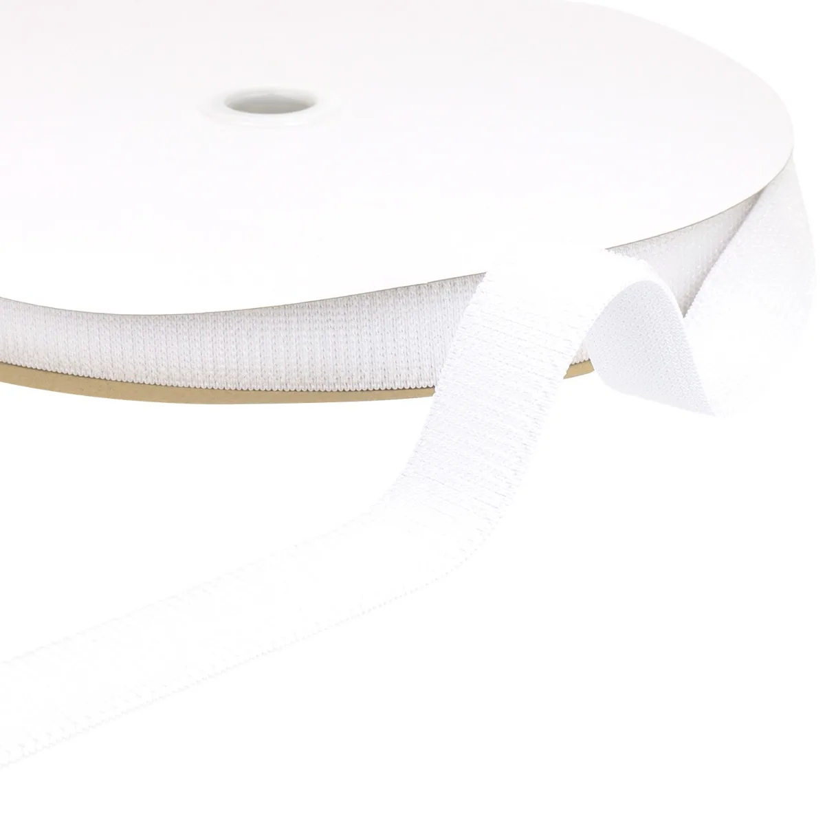 Elastisches Klettband 25 mm in Weiß auf der Rolle