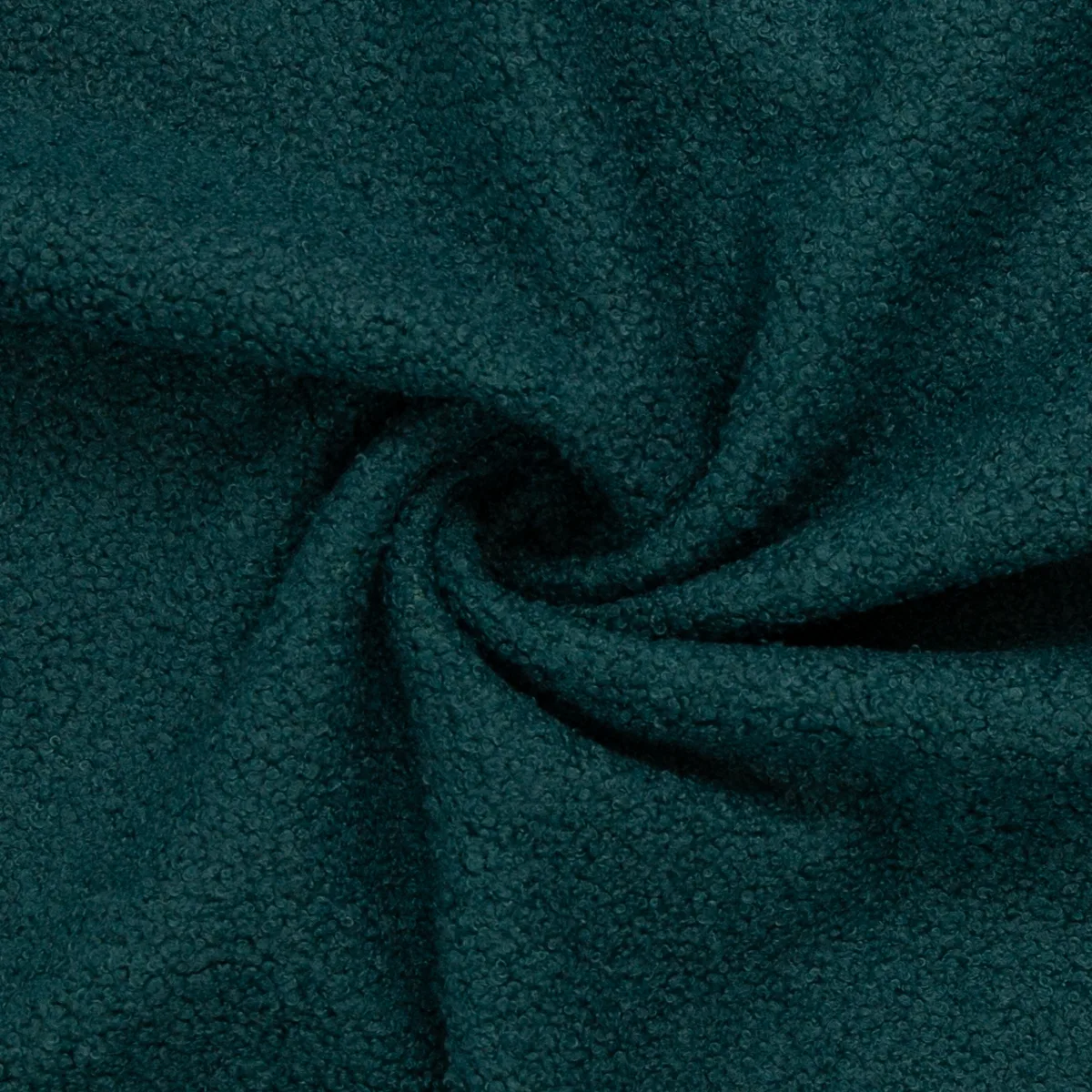Teddy Plüsch Minky Bouclé Kodiak in Petrol, in weichem Fall drapiert